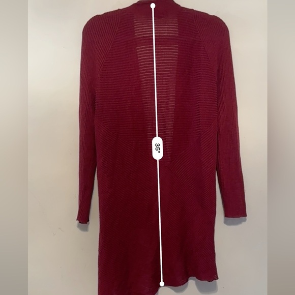 Eileen fisher open front knit cardigan sweater 1X red - Picture 7 of 8